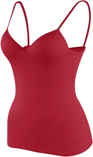 Camisole Tops for Women Wtih Shelf Bra Spaghetti Straps Workout Yoga Shirts Stretch Tank Tops Layer Padded Bra