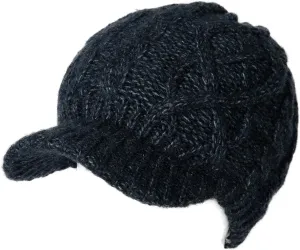 Comhats Womens Winter Wool Newsboy Hats Knitted Billed Crochet Beanies with Brim Skull Visors Ski Casual