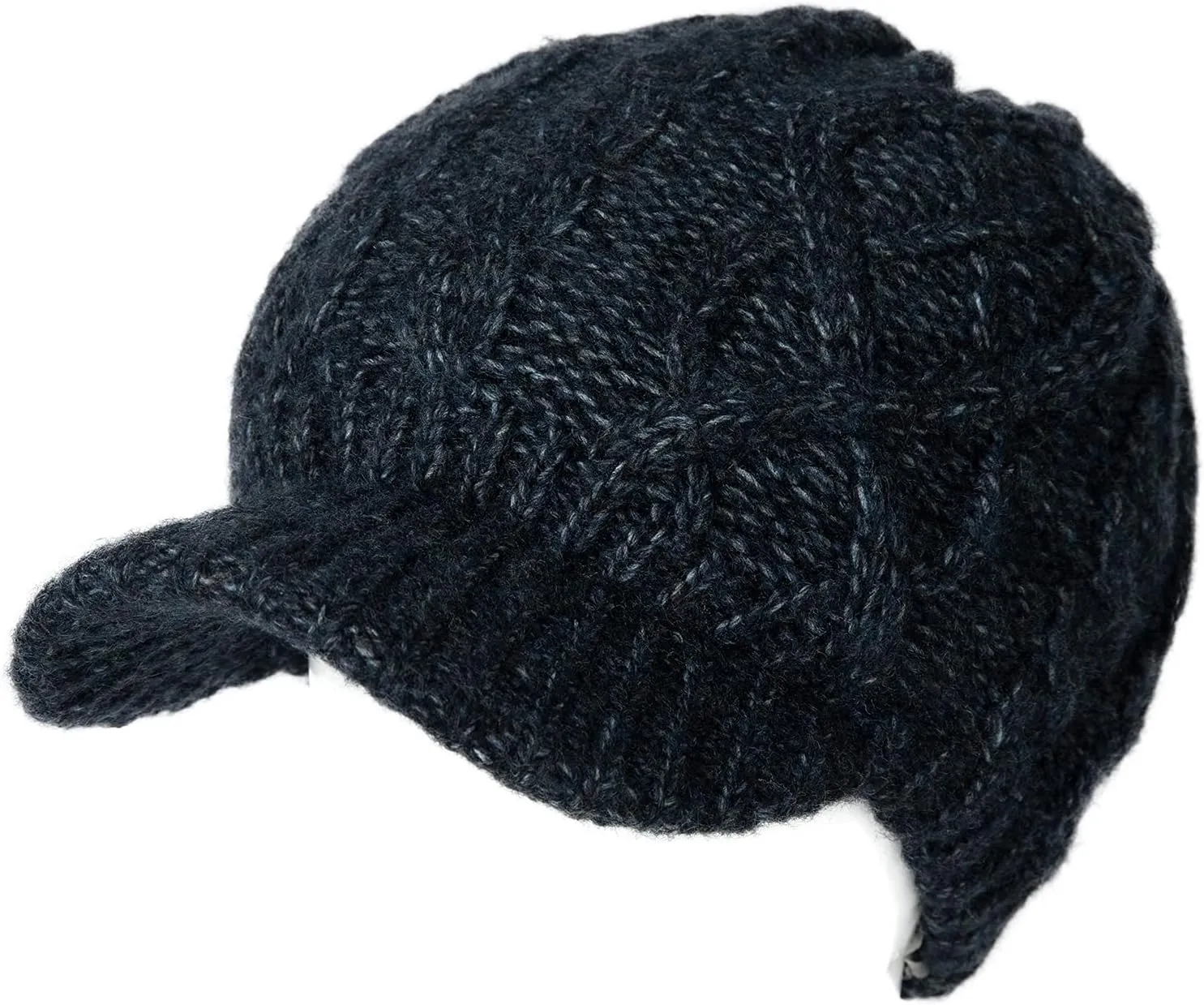 Comhats Womens Winter Wool Newsboy Hats Knitted Billed Crochet Beanies with Brim Skull Visors Ski Casual