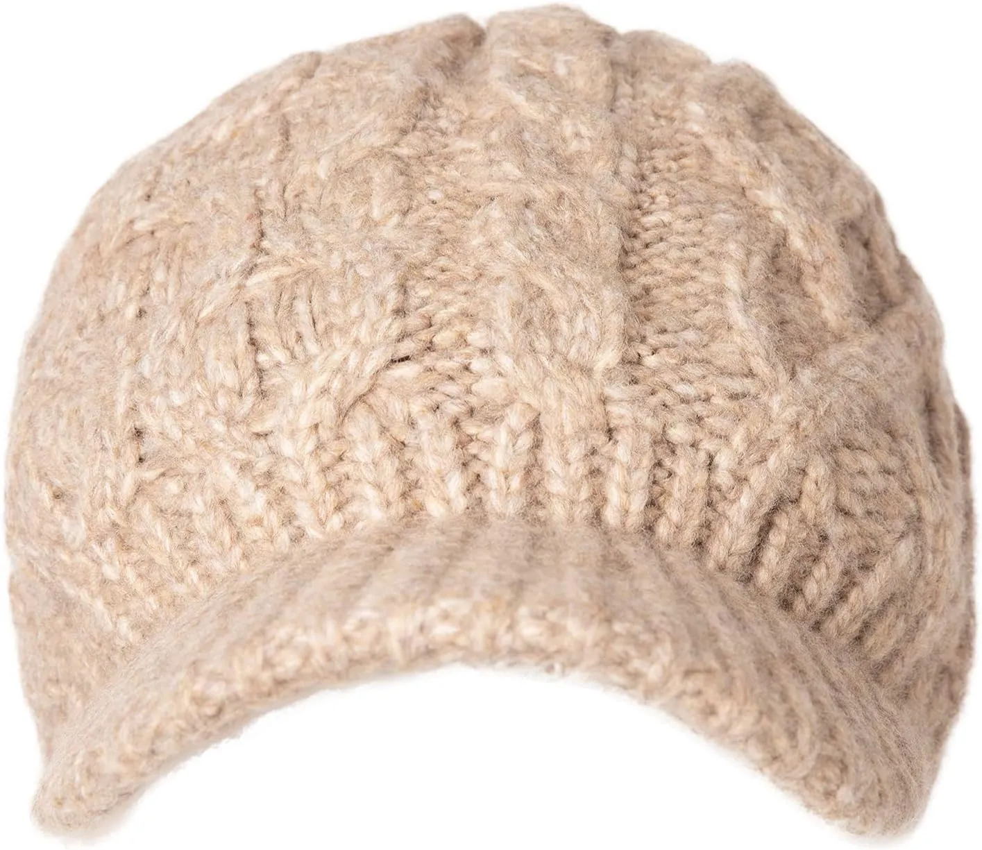Comhats Womens Winter Wool Newsboy Hats Knitted Billed Crochet Beanies with Brim Skull Visors Ski Casual