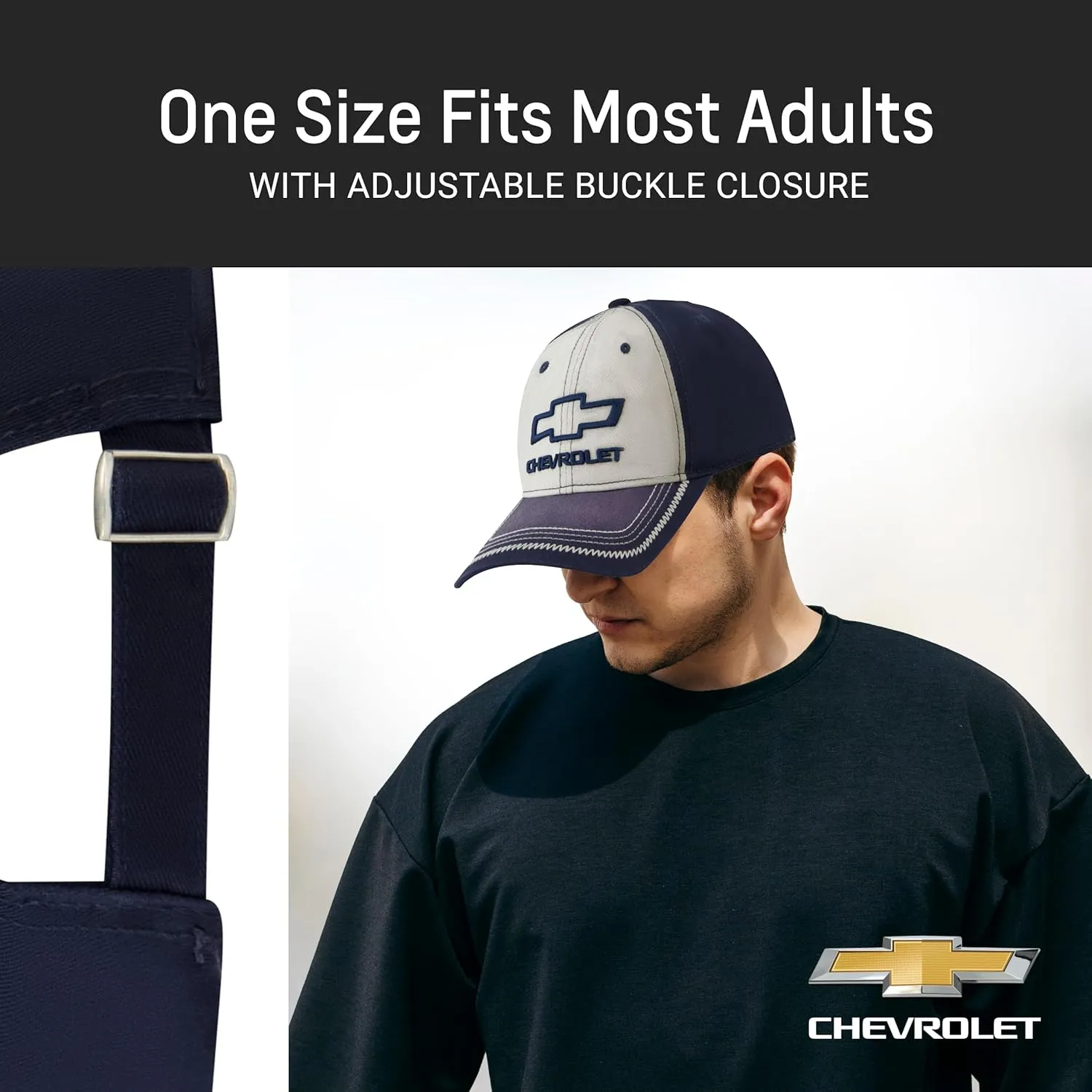 Concept One Chevrolet Dad Hat, Logo Cotton Adjustable Baseball Cap with Curved Brim