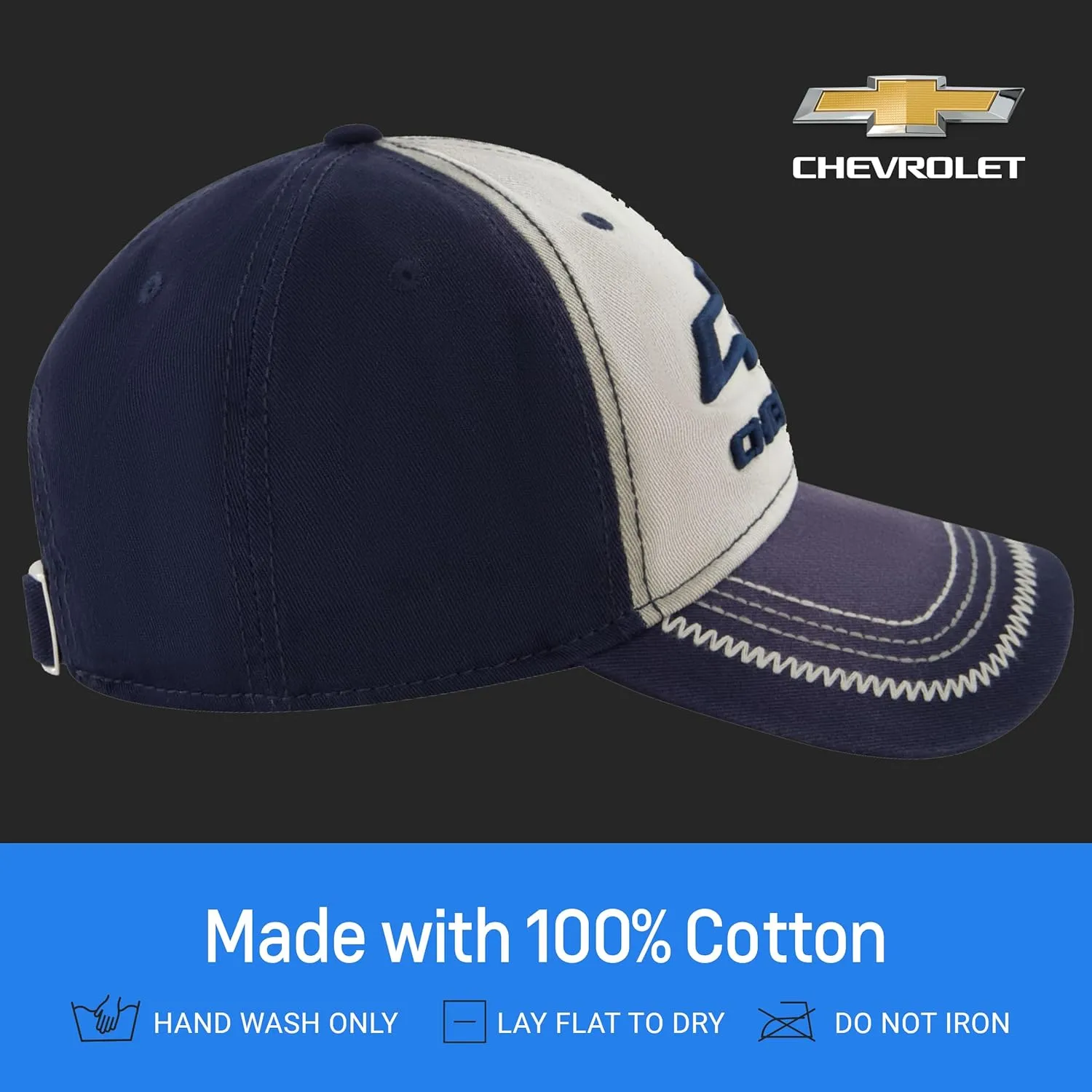 Concept One Chevrolet Dad Hat, Logo Cotton Adjustable Baseball Cap with Curved Brim
