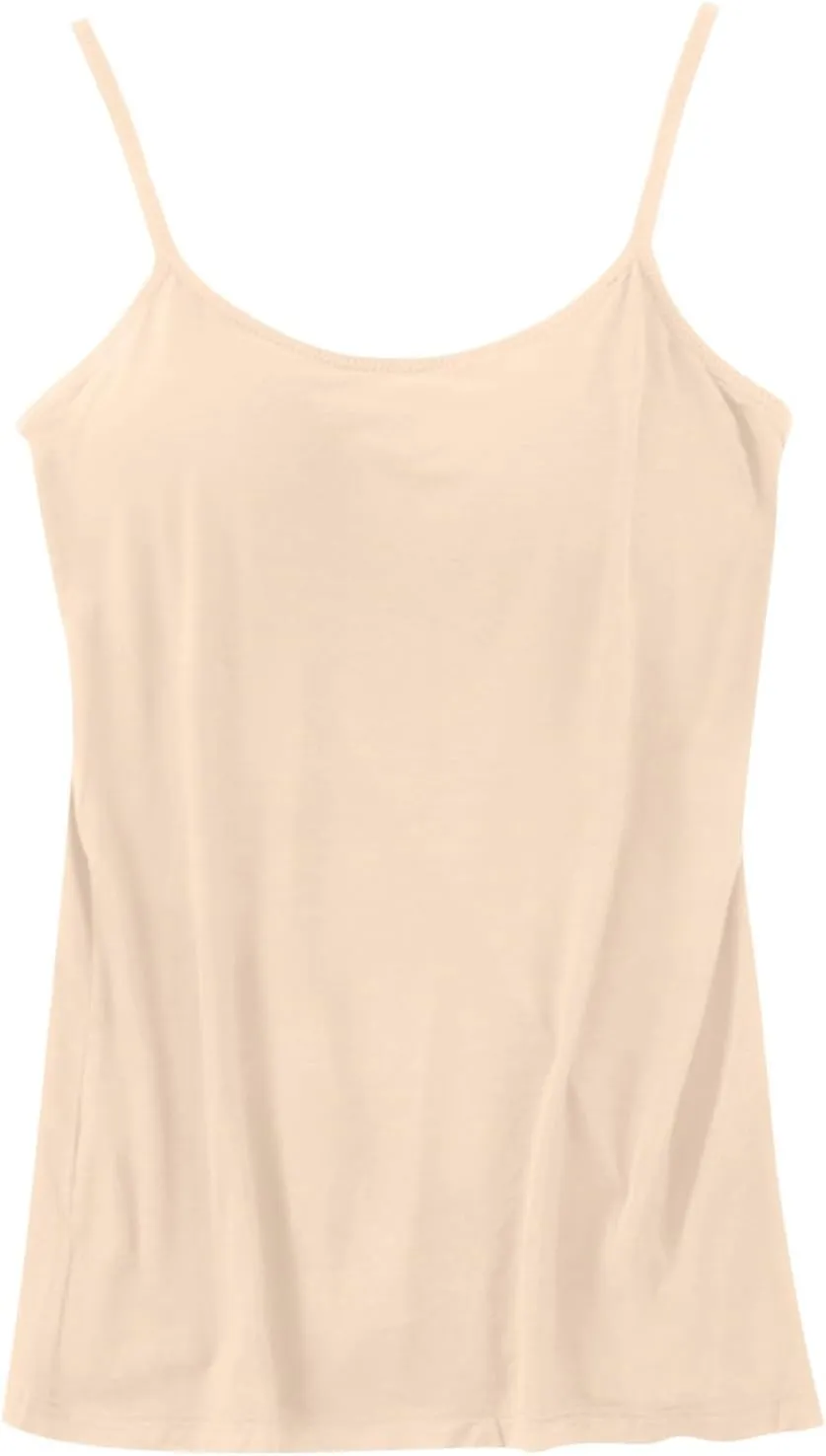 Cropped Camisole for Women Built in Bra Cotton Shelf Bra Crop Cami Adjustable Spaghetti Strap Tank Top 2025