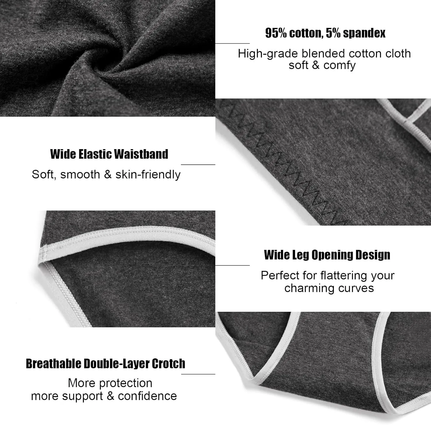 CULAYII High Waisted Underwear for Women Cotton No Muffin Top Full Coverage Briefs Soft Stretch Ladies Panties 5 Pack