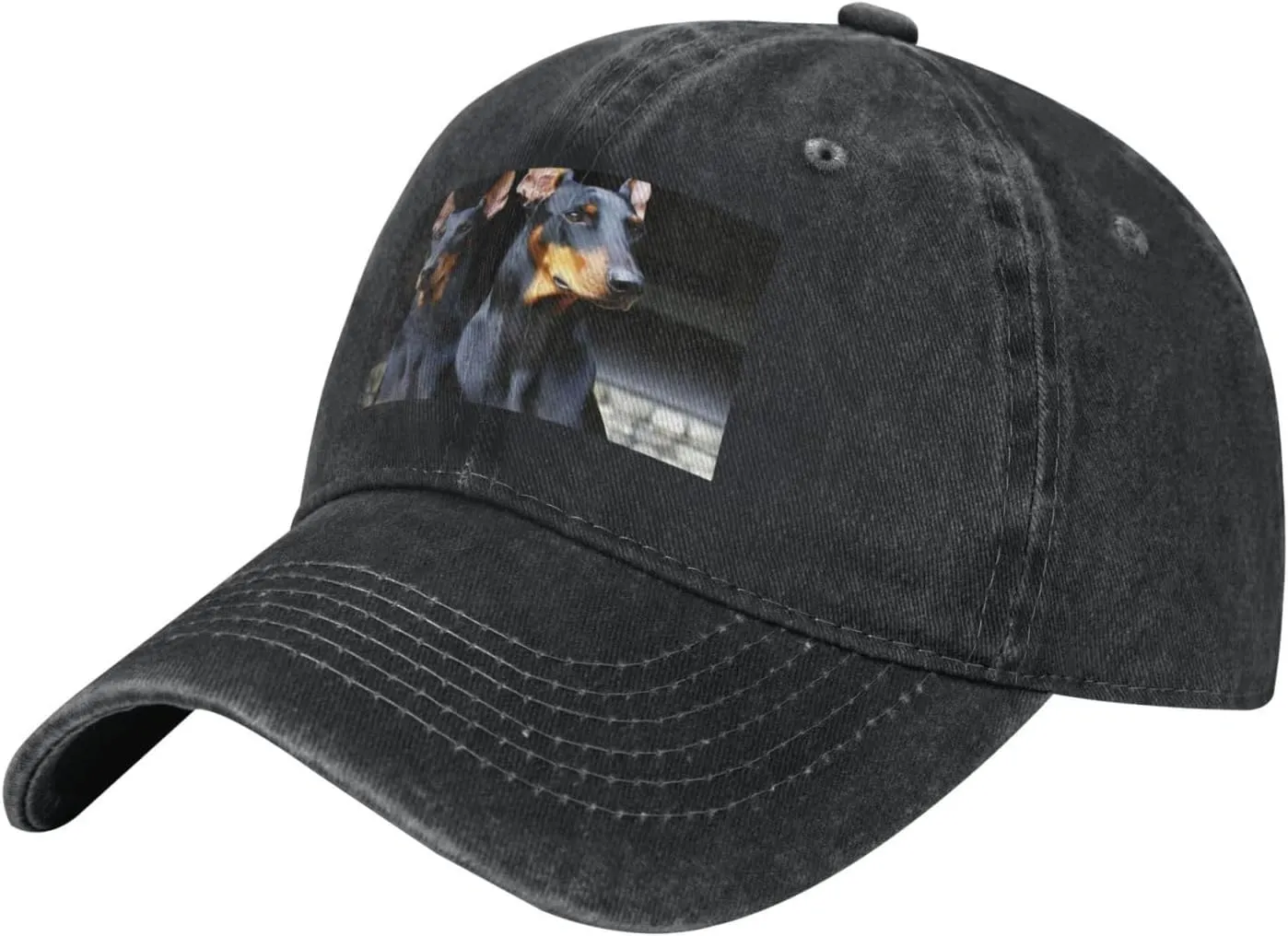 Doberman Unisex Baseball Cap Breathable Cotton Trucker Hat Classic Denim Dad Hat Summer Sun Hat