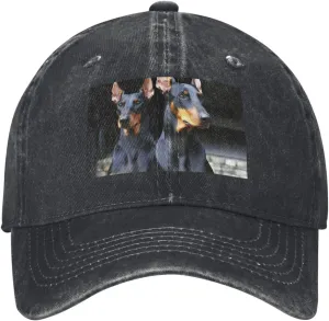 Doberman Unisex Baseball Cap Breathable Cotton Trucker Hat Classic Denim Dad Hat Summer Sun Hat