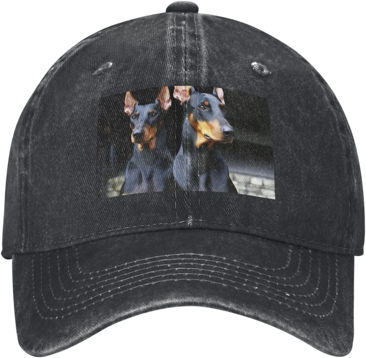 Doberman Unisex Baseball Cap Breathable Cotton Trucker Hat Classic Denim Dad Hat Summer Sun Hat