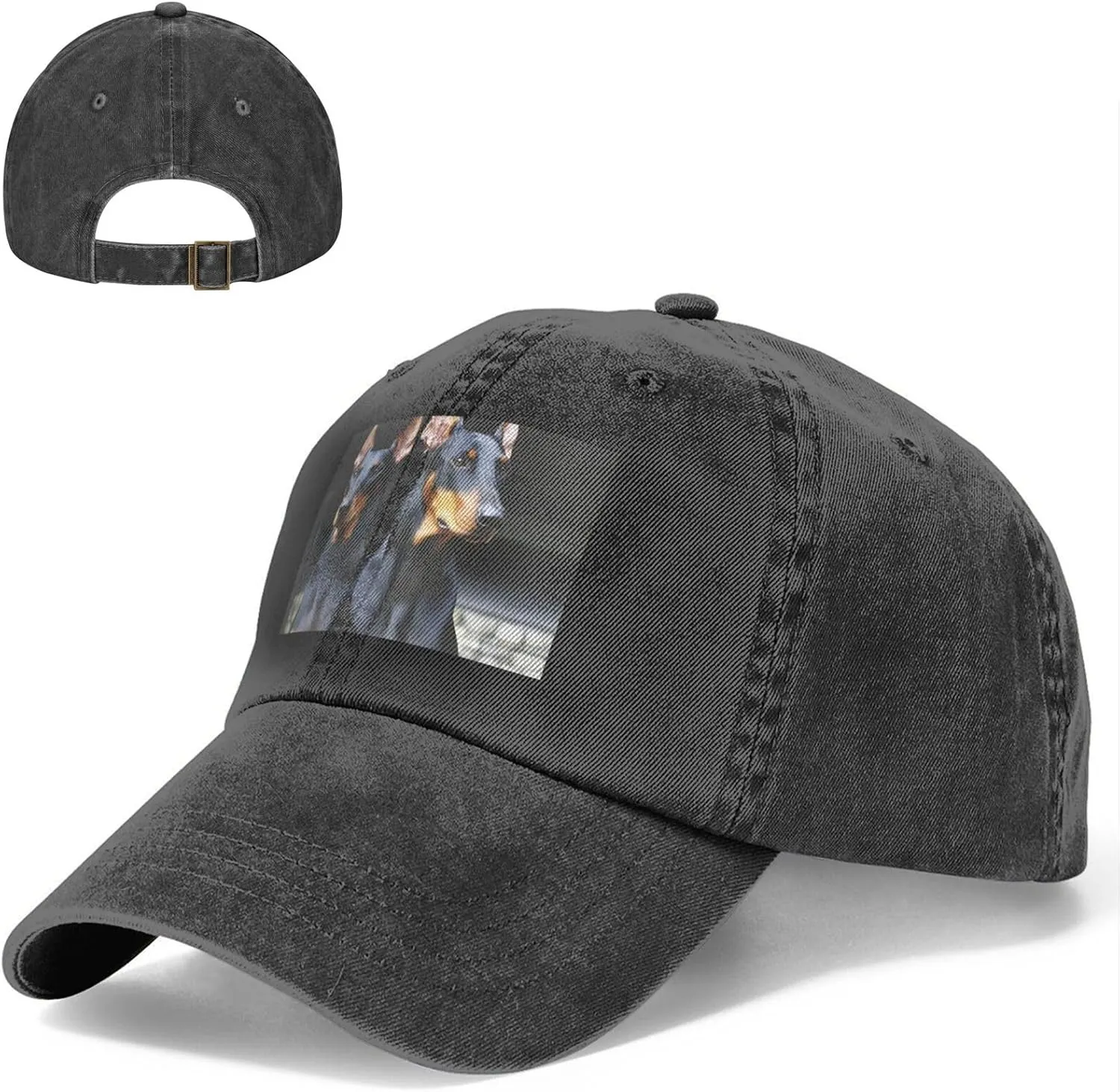 Doberman Unisex Baseball Cap Breathable Cotton Trucker Hat Classic Denim Dad Hat Summer Sun Hat
