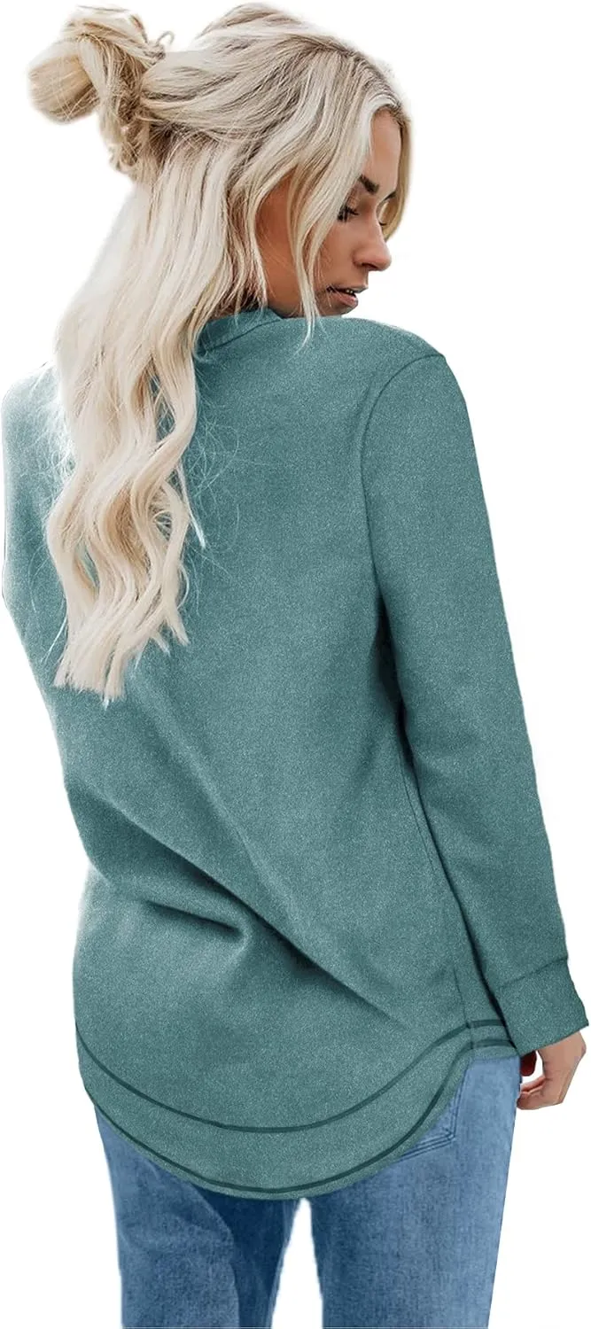 Dofaoo Sweatshirts for Women Crewneck Long Sleeve Shirts Tunic Tops for Leggings Fall Fashion