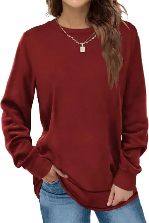 Dofaoo Sweatshirts for Women Crewneck Long Sleeve Shirts Tunic Tops for Leggings Fall Fashion