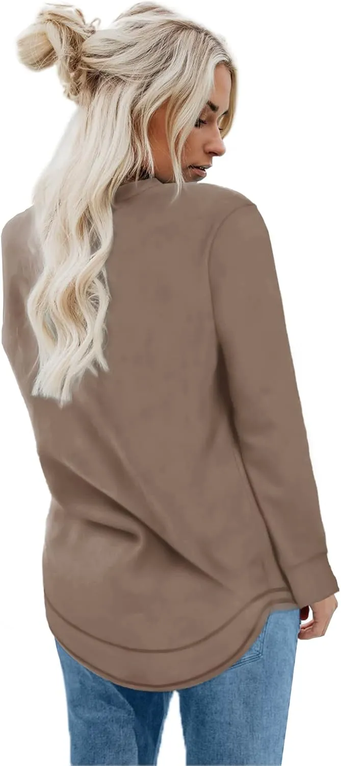 Dofaoo Sweatshirts for Women Crewneck Long Sleeve Shirts Tunic Tops for Leggings Fall Fashion