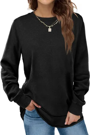 Dofaoo Sweatshirts for Women Crewneck Long Sleeve Shirts Tunic Tops for Leggings Fall Fashion