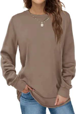 Dofaoo Sweatshirts for Women Crewneck Long Sleeve Shirts Tunic Tops for Leggings Fall Fashion