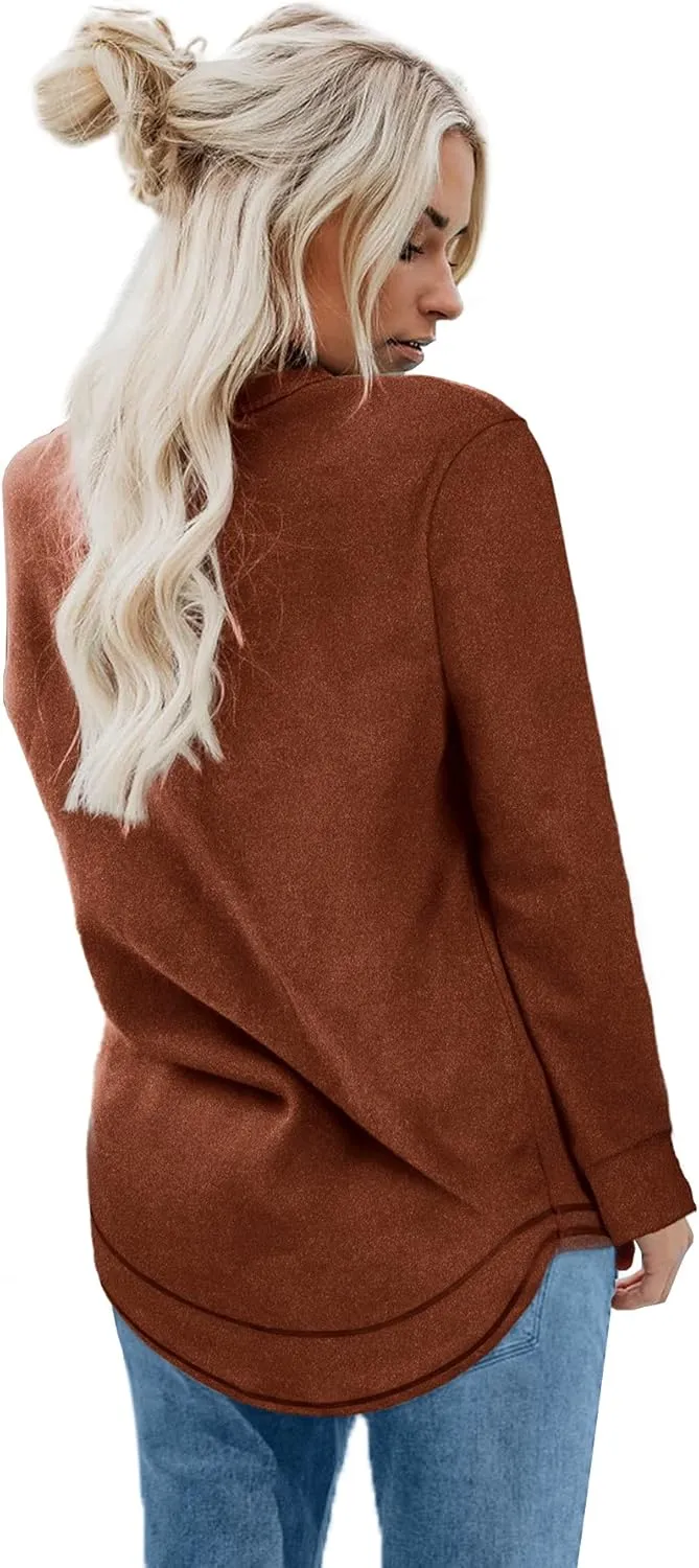 Dofaoo Sweatshirts for Women Crewneck Long Sleeve Shirts Tunic Tops for Leggings Fall Fashion
