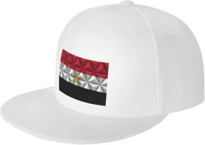 Egyptian Flag with Polygonal Effect Snapback Hat for Men Women Baseball Cap Adjustable Flat Bill Brim Hats