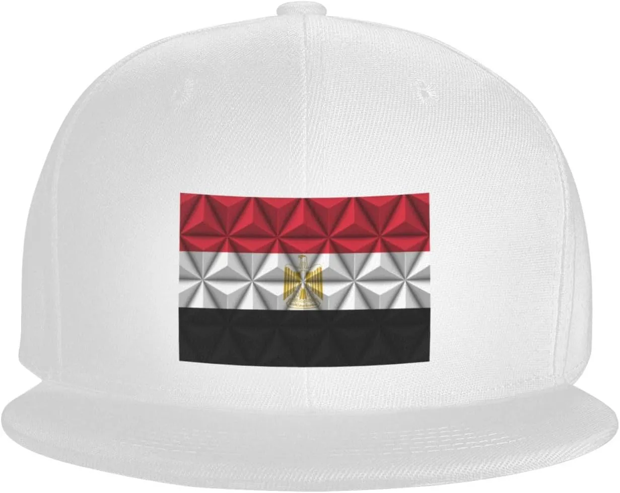 Egyptian Flag with Polygonal Effect Snapback Hat for Men Women Baseball Cap Adjustable Flat Bill Brim Hats