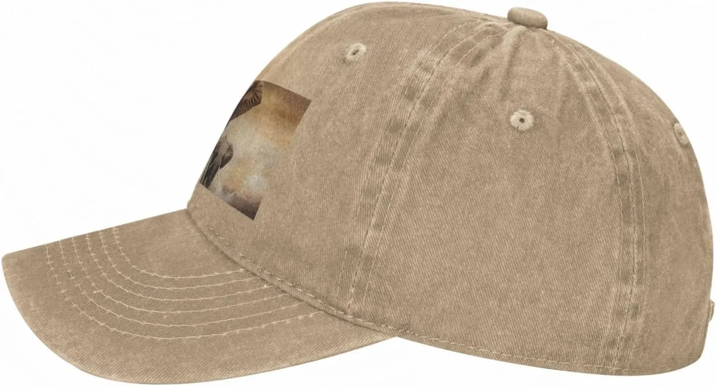 Elephant and Baby Elephant Unisex Baseball Cap Breathable Cotton Trucker Hat Classic Denim Dad Hat Summer Sun Hat