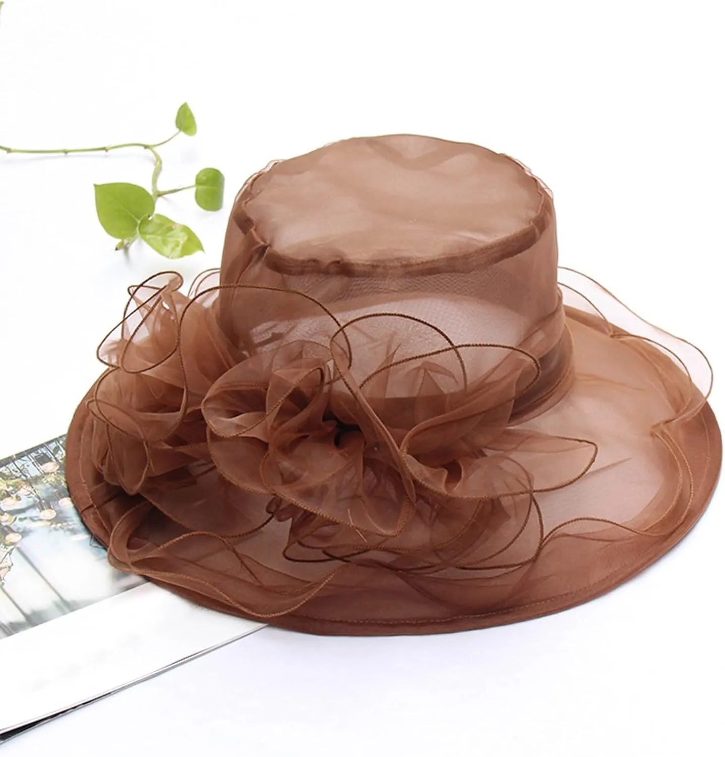 European and Fashion Sun Hat Mesh Lace Flower Sun Hat Outdoor Foldable Large Brim Women's Hat Summer Woman Hats