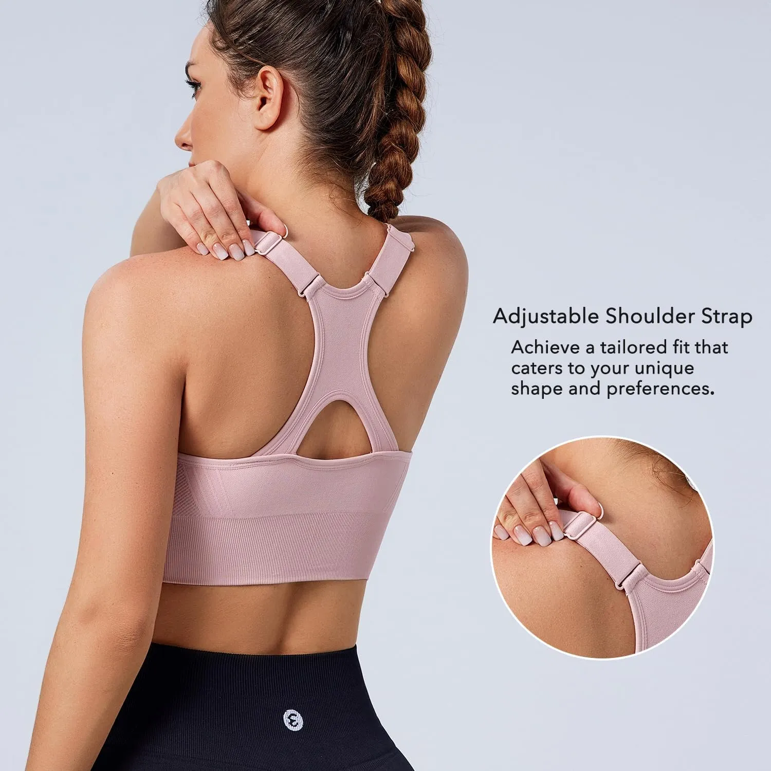 Evercute Adjustable Sports Bras for Women 3/4 Pack Racerback High Support Bras Padded Workout Bras Seamless Yoga Athletic Bra