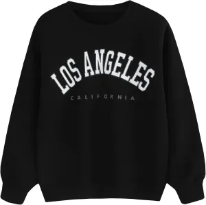 EXARUS Girls Sweatshirts Oversized/Crop Graphic Hoodie Letter Print Crew Neck Pullover Long Sleeve Casual School Kids