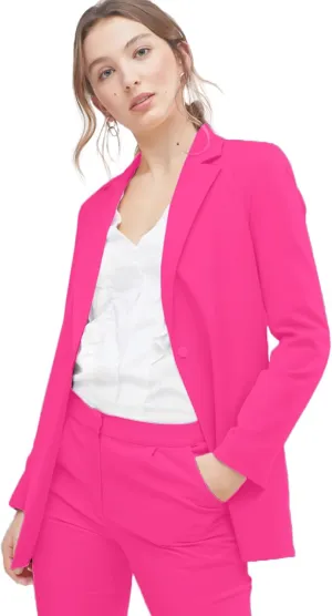 EXTRO&VERT Boyfriend Blazer Jackets for Women Single Button Side Pockets Suit Jacket for Casual Business