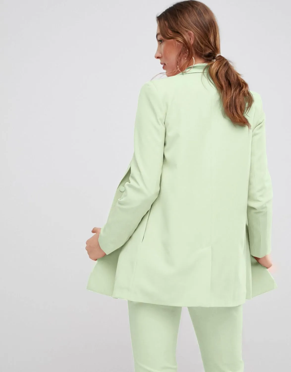 EXTRO&VERT Boyfriend Blazer Jackets for Women Single Button Side Pockets Suit Jacket for Casual Business