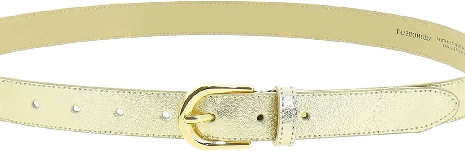 FASHIONGEN - Women genuine Italian leather belt LUNA, Made in France