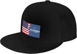Flag of Escondido, California and America Snapback Hat for Men Women Baseball Cap Flat Bill Brim Hats