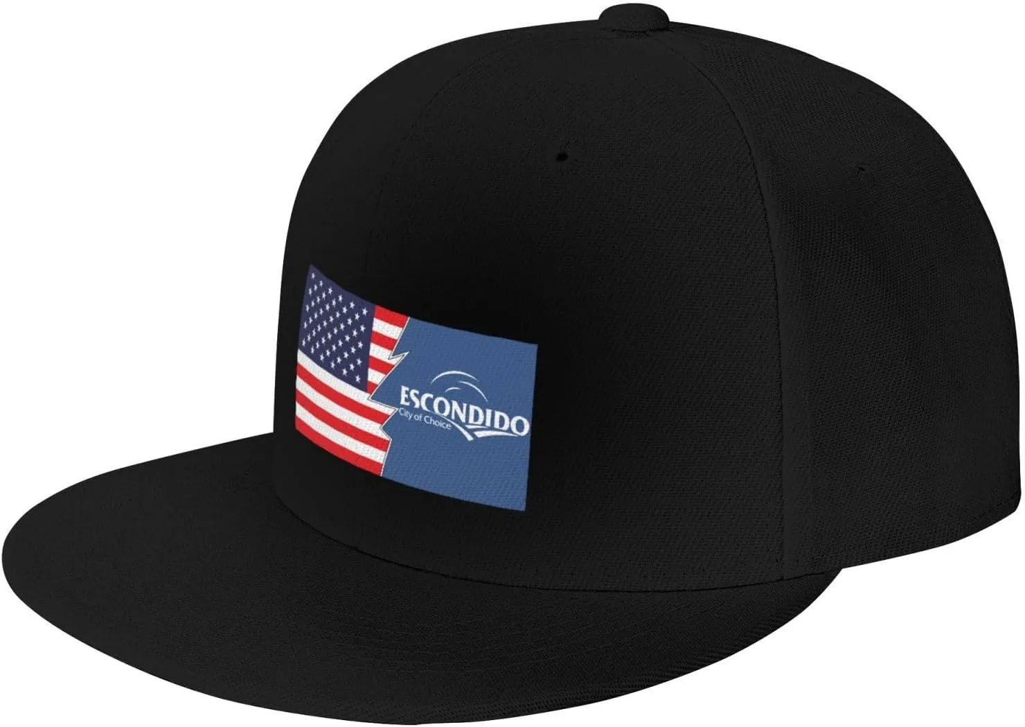 Flag of Escondido, California and America Snapback Hat for Men Women Baseball Cap Flat Bill Brim Hats