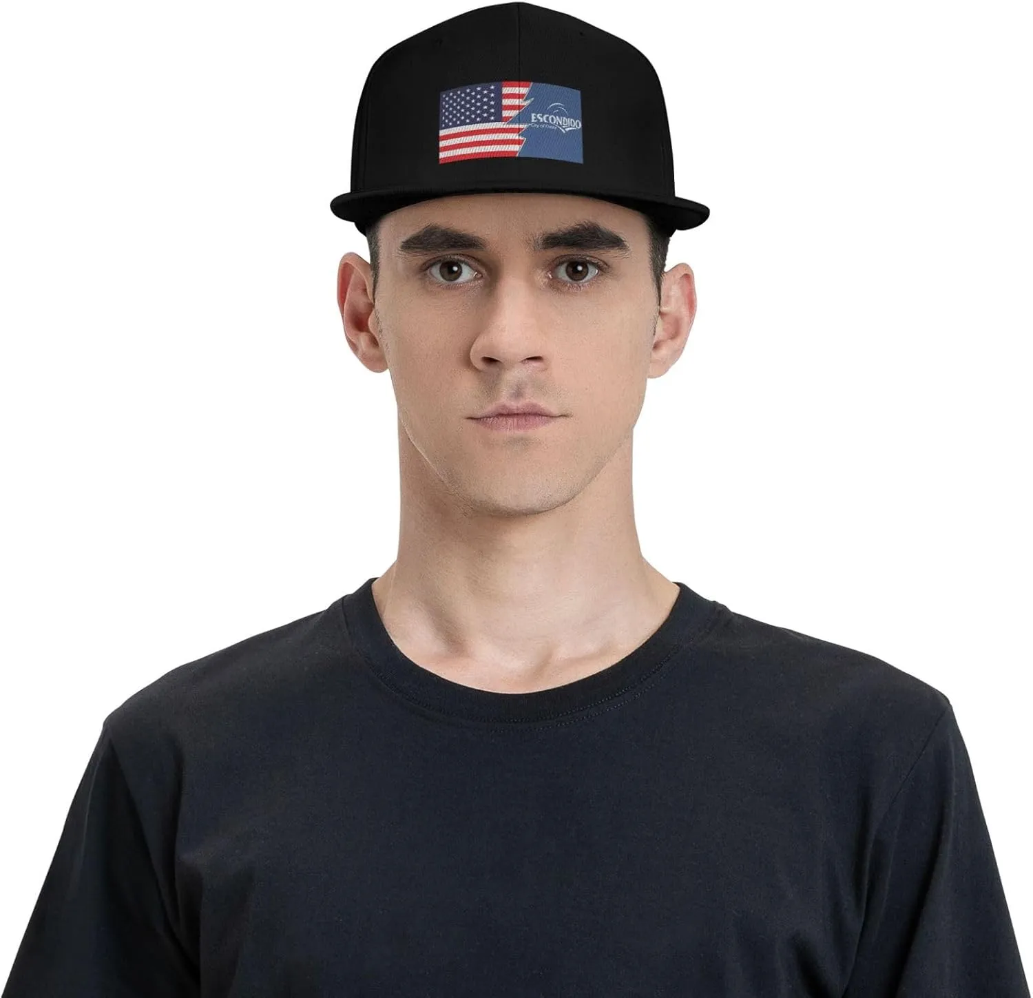 Flag of Escondido, California and America Snapback Hat for Men Women Baseball Cap Flat Bill Brim Hats