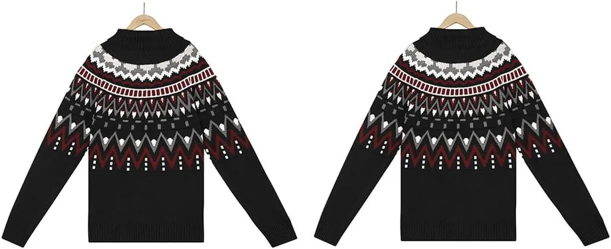 FLITAY Women's Winter Sweater Pattern Turtleneck Long Sleeve Pullovers