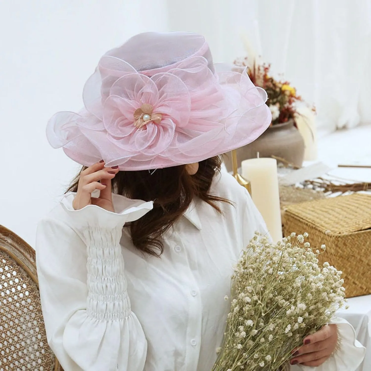 Flower Beach Women's Bright Sun Hat Sunscreen Breathable Fisherman Hat Party Outfit
