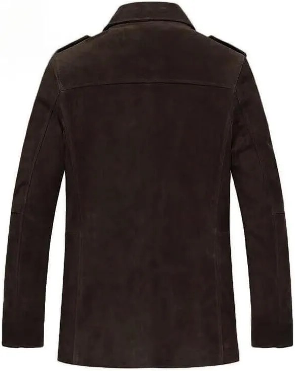 FMCHICO Mens Winter Sherpa Fleece Lined Jacket Coat Faux Suede Casual Long Sleeve Outdoor Warm Jacket