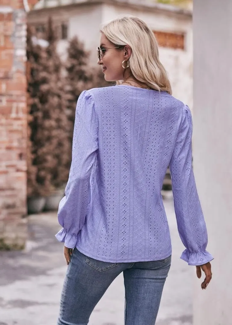 FMCHICO Womens Summer Tops Wrap Crew Neck Blouse Casual Short Sleeve Shirts