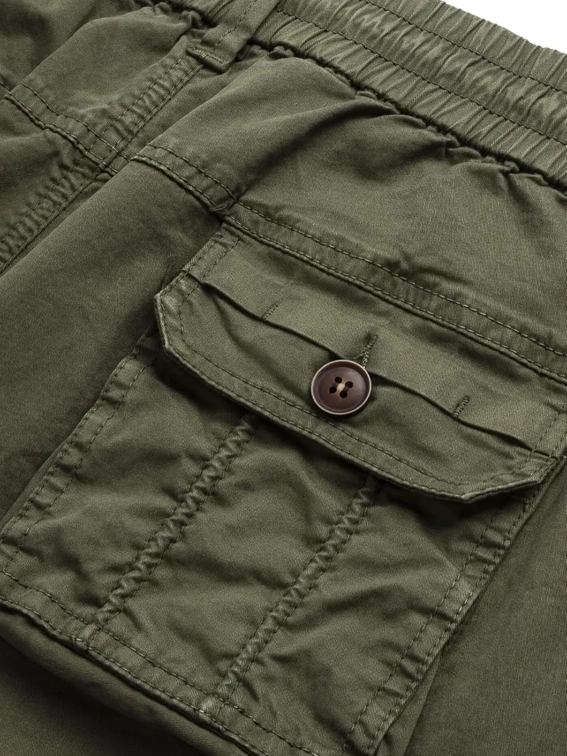 FOURSTEEDS Women's Mid Rise Drawstring Elastic Waist Multi-Pocket Outdoor Sport Cotton Camping Hiking Cargo Pants