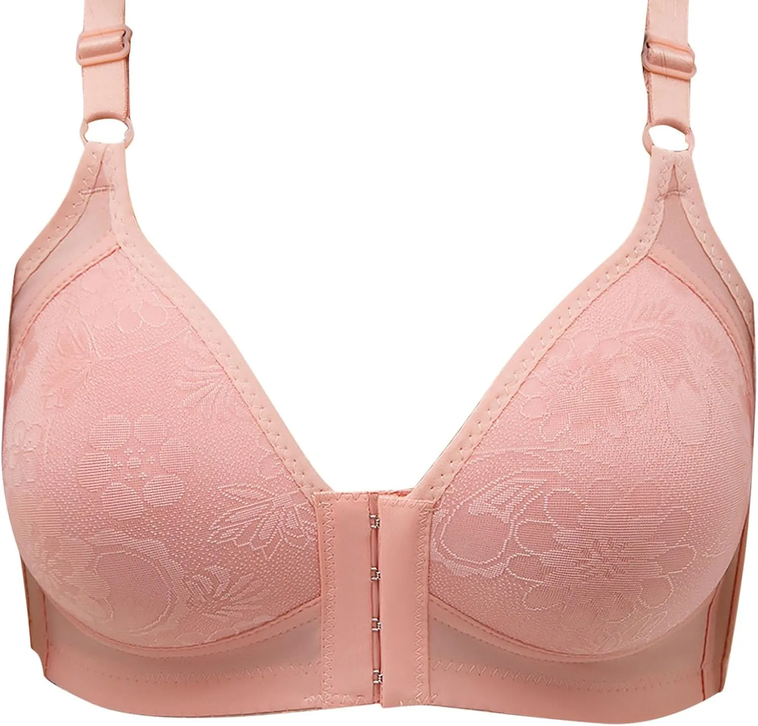 Front Closure Bra for Women 2025 Push Up Wirefree Bra Seamless Comfort Soft Brassiere with Adjustable Straps