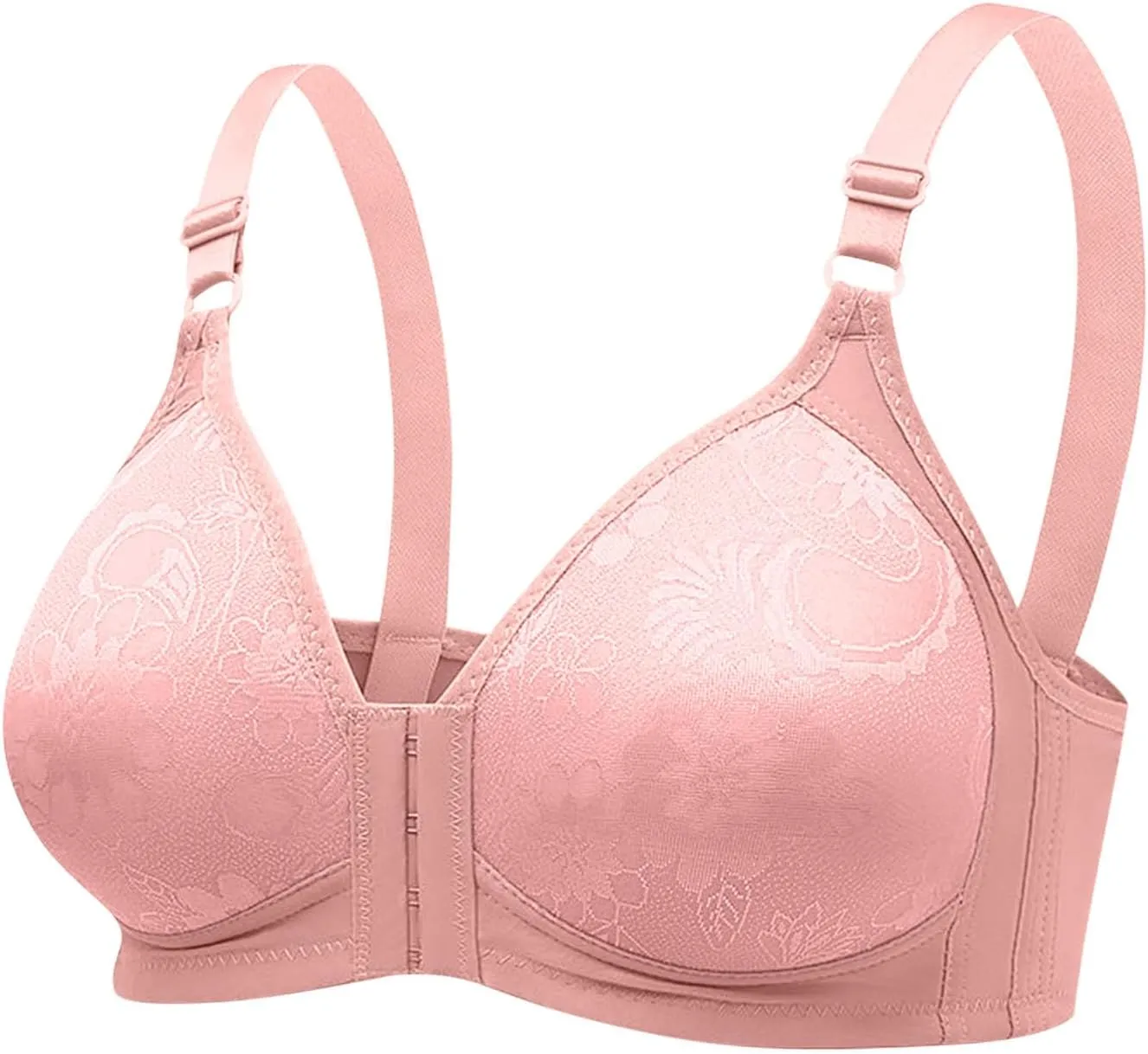 Front Closure Bra for Women 2025 Push Up Wirefree Bra Seamless Comfort Soft Brassiere with Adjustable Straps