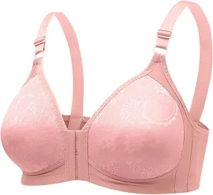 Front Closure Bra for Women 2025 Push Up Wirefree Bra Seamless Comfort Soft Brassiere with Adjustable Straps