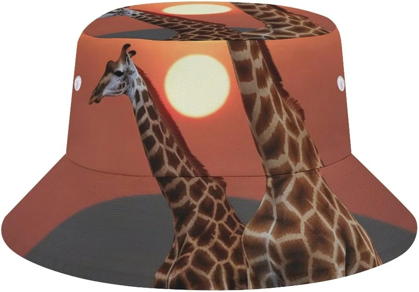 Giraffe at Sunset Bucket Hat Packable Sun Hats Travel Summer Beach Fisherman Cap for Women Men Teens