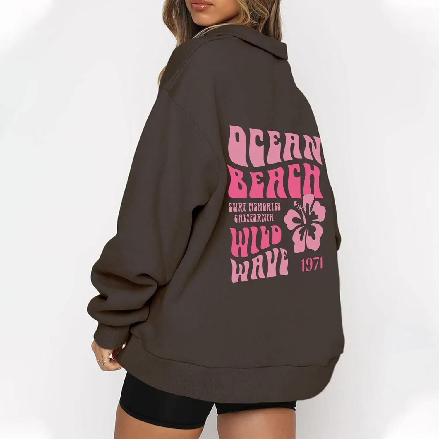 GOFULY Sweatshirt Women Oversized Fall 1/4 Zip Sweatshirt No Hoodie Winter Solid Long Sleeve Shirts Vintage Pullover Sweaters