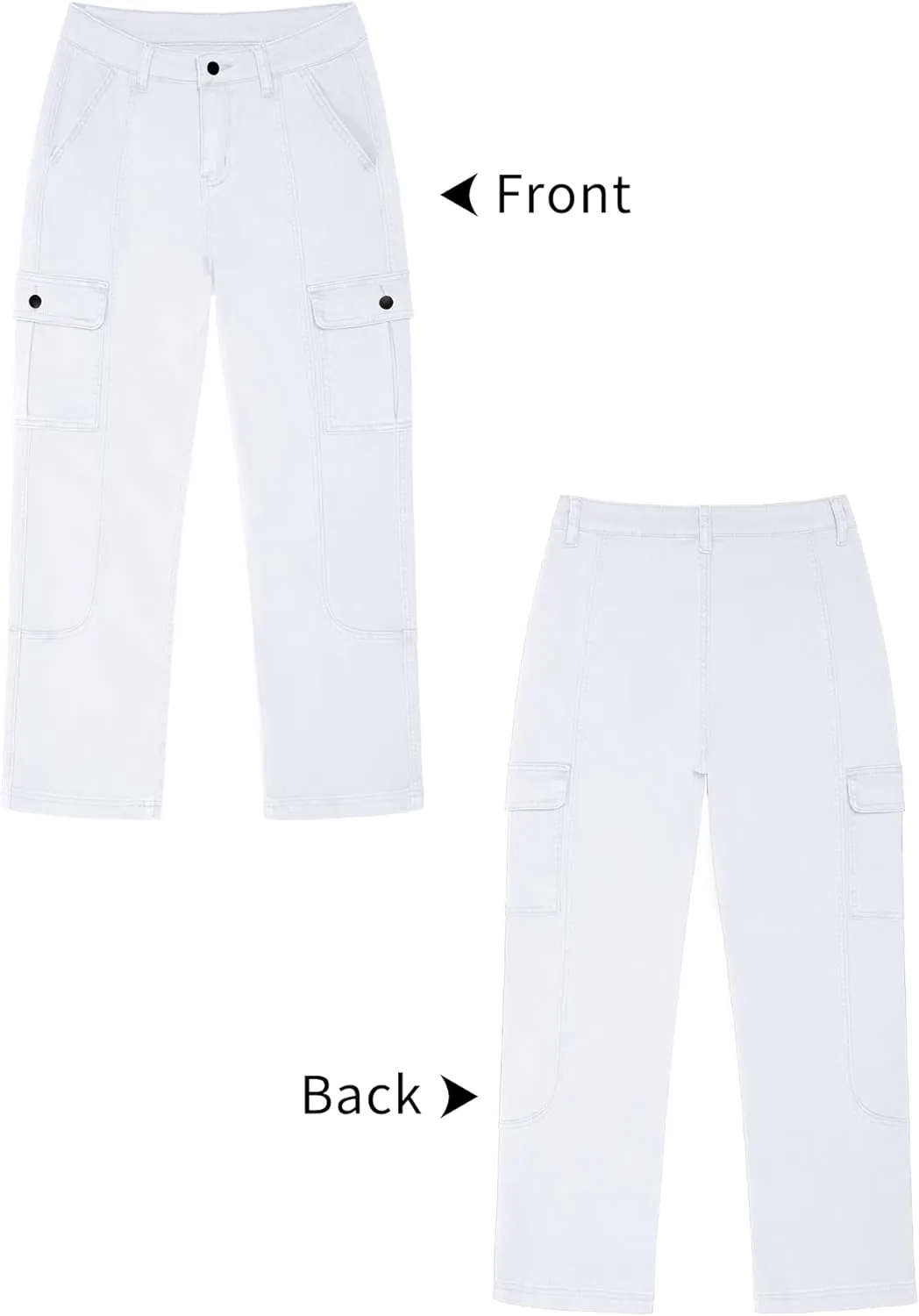 GRAPENT Womens Cargo Pants Casual High Waisted Baggy Stretch Straight Leg Trousers Western Outfit Y2K Pants with Pockets