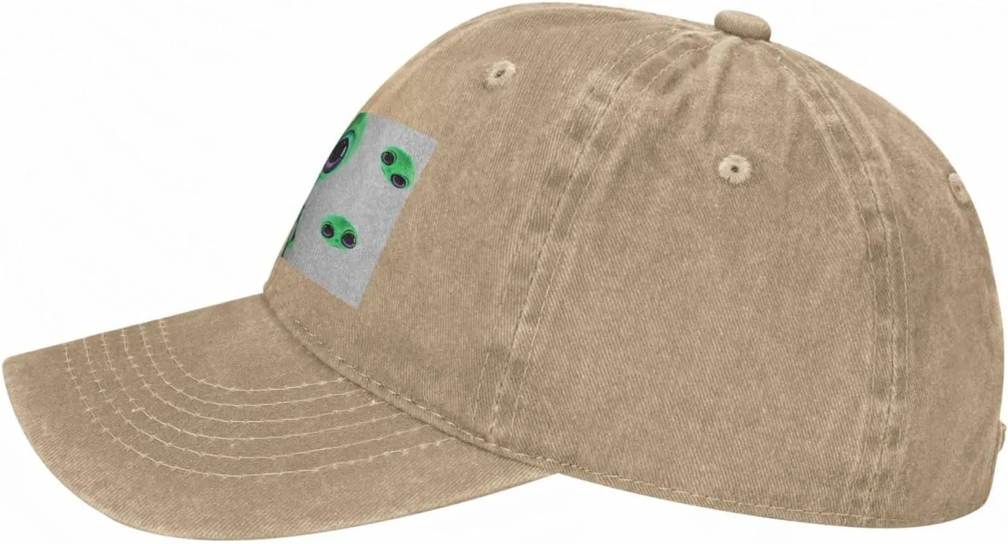 Green Alien Unisex Baseball Cap Breathable Cotton Trucker Hat Classic Denim Dad Hat Summer Sun Hat