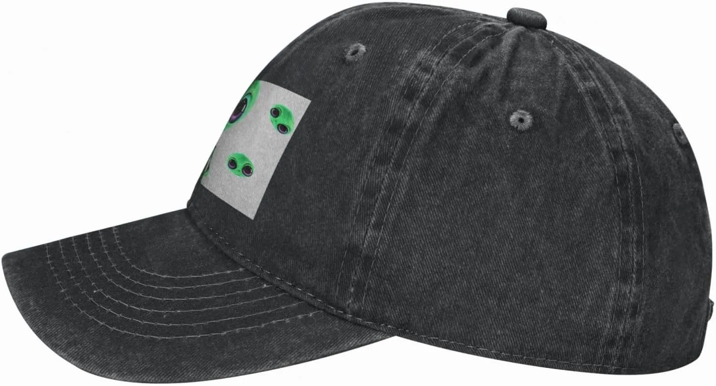 Green Alien Unisex Baseball Cap Breathable Cotton Trucker Hat Classic Denim Dad Hat Summer Sun Hat