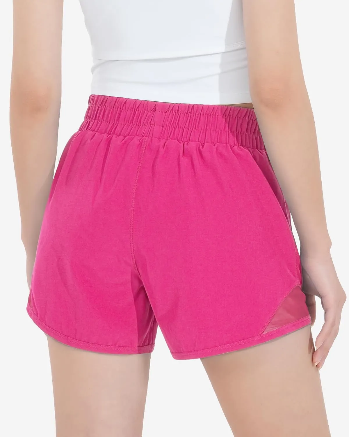 HASMES Girls Athletic Shorts with Zip Pockets Lightweight Running Soccer Shorts for Kids 5-14Y