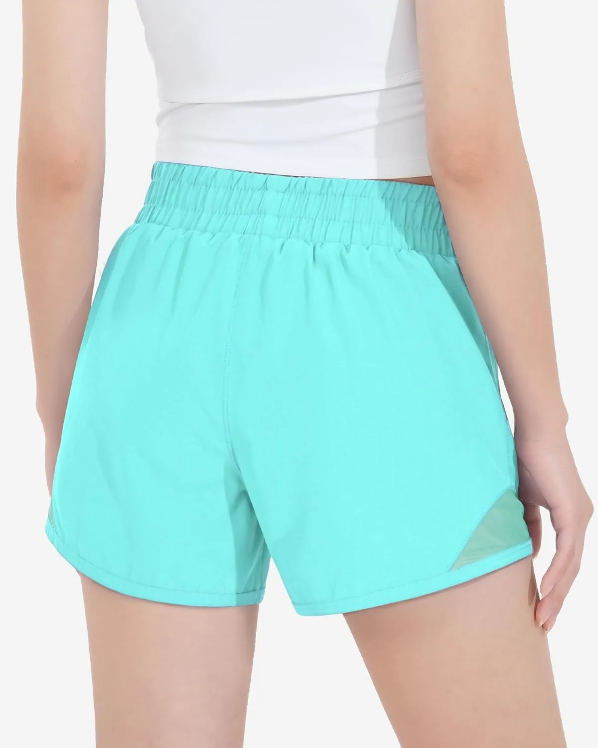 HASMES Girls Athletic Shorts with Zip Pockets Lightweight Running Soccer Shorts for Kids 5-14Y