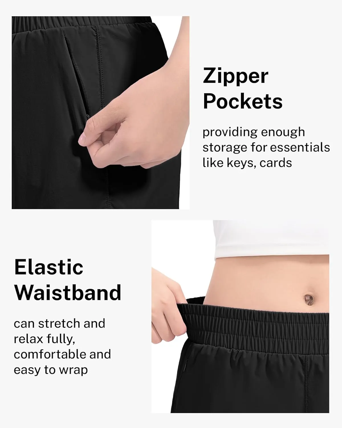 HASMES Girls Athletic Shorts with Zip Pockets Lightweight Running Soccer Shorts for Kids 5-14Y