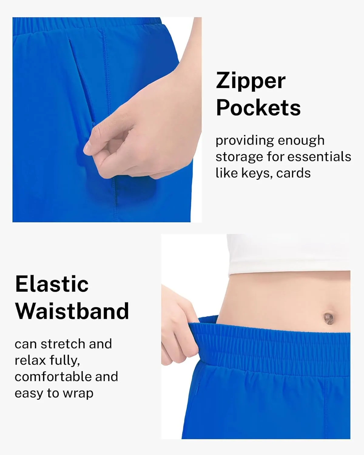 HASMES Girls Athletic Shorts with Zip Pockets Lightweight Running Soccer Shorts for Kids 5-14Y