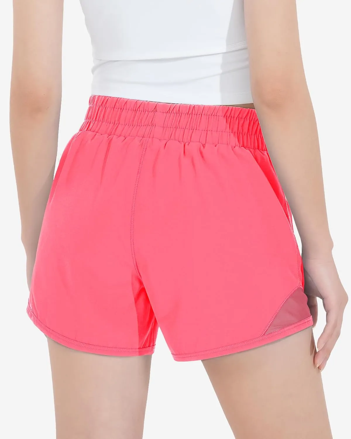 HASMES Girls Athletic Shorts with Zip Pockets Lightweight Running Soccer Shorts for Kids 5-14Y
