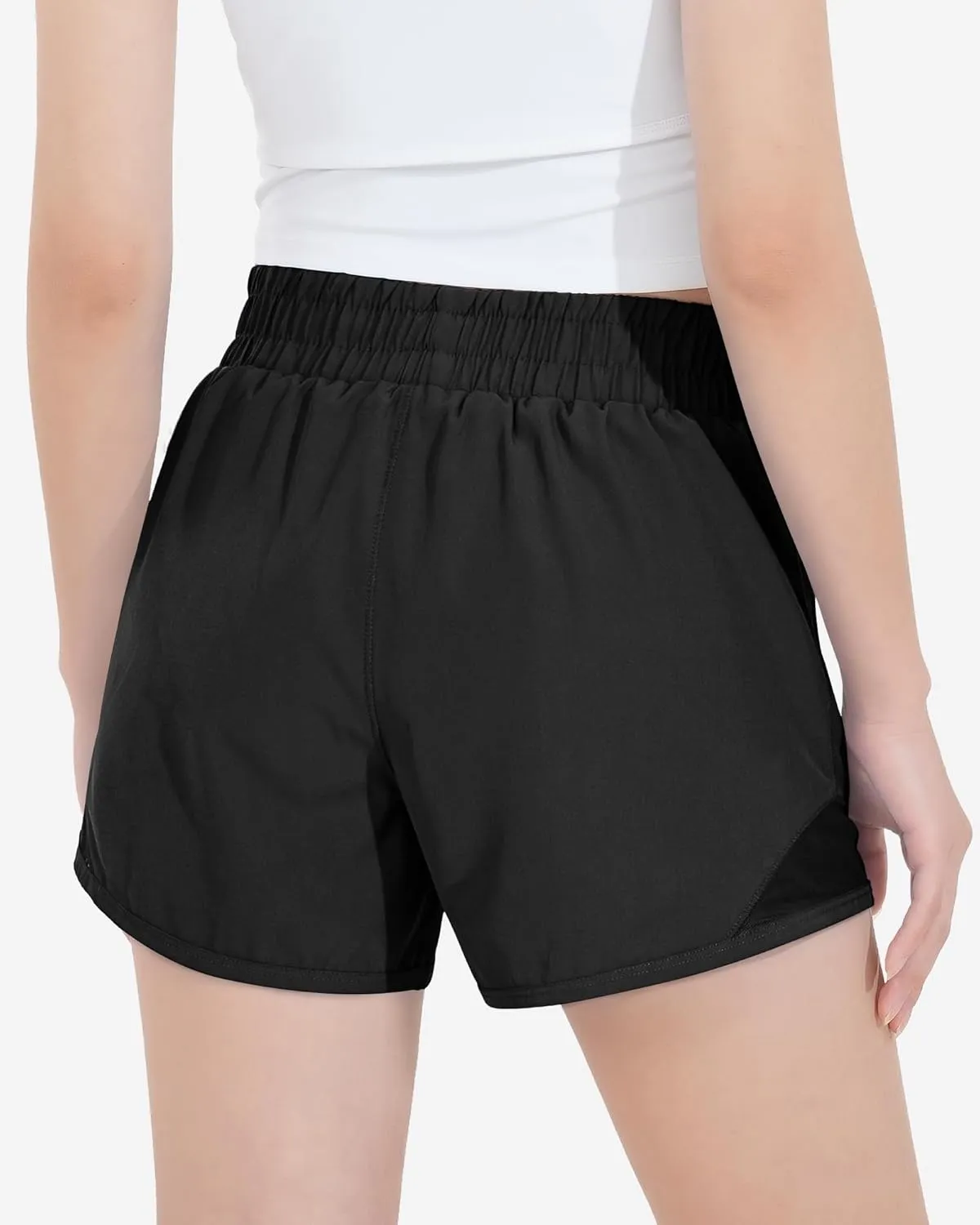 HASMES Girls Athletic Shorts with Zip Pockets Lightweight Running Soccer Shorts for Kids 5-14Y