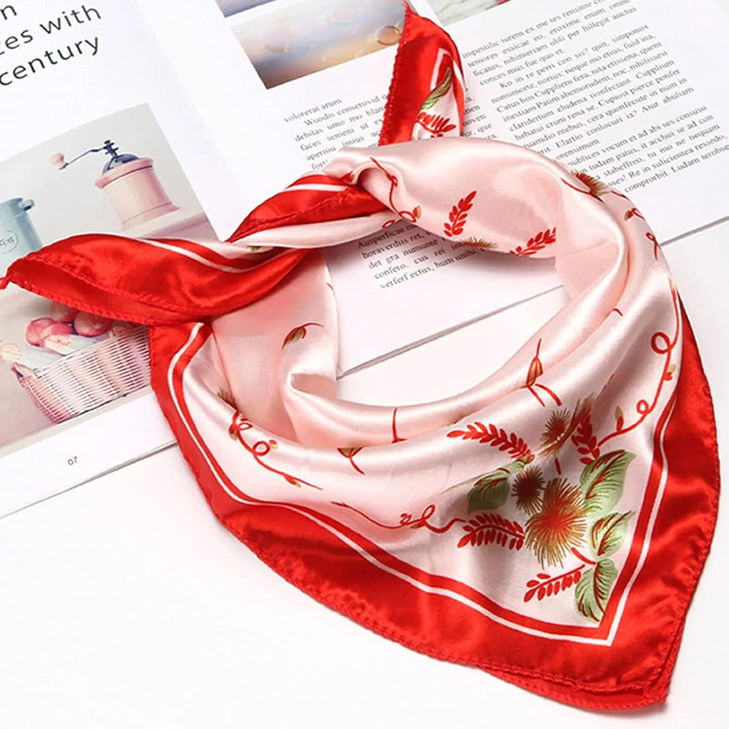Head Scarf for Women's Hair Silk Square Scarf for Hair Women Men Natural Silk Digital Printed Headscarf